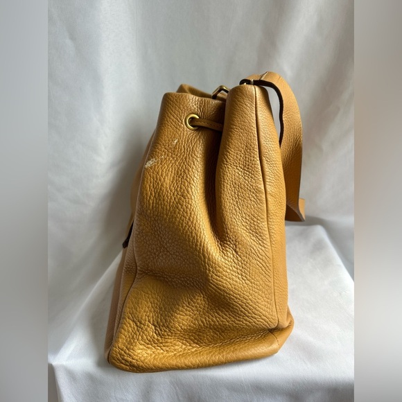 Prada yellow pebbled leather Bucket Bag - Picture 8 of 13